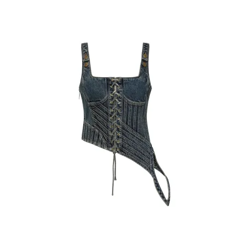 Feng Chen Wang Stitching series Майка с бретелями Женская Синяя