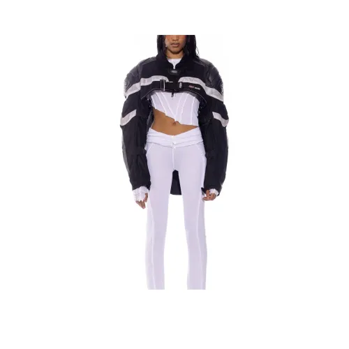 SAMI MIRO VINTAGE HIGH LOW Выступление Куртка Куртки Пальто Женские Черный Белый Черный Белый