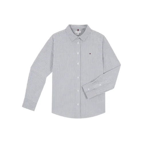 Tommy Hilfiger Рубашка Женская Серо-Белая Полосатая