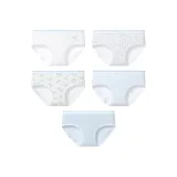 Белый + Белый Маленький цветок + Белый Принт + Гороховый узор + Синий (5 пар)