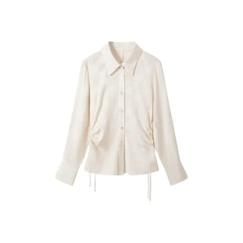 SHUXI Рубашка Женская Белая Сатин