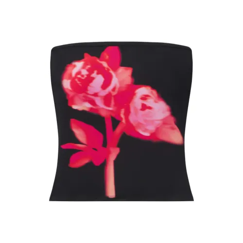 Khy x IOANNES FW24 Гладкий Эластичный Трубчатый Топ Без бретелек Женские Черный Пион Черный Пион