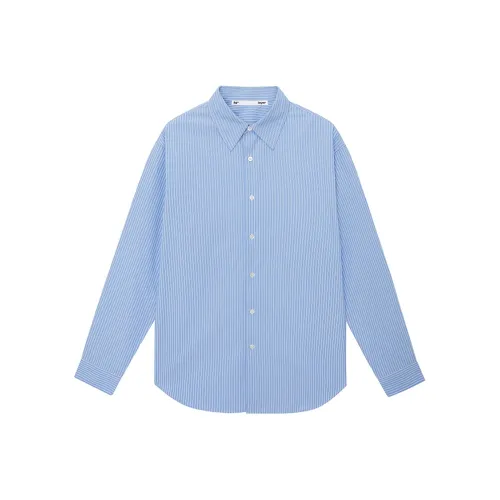 NANS STUDIO Рубашка Мужская Синяя Синяя и Белая Полосатая