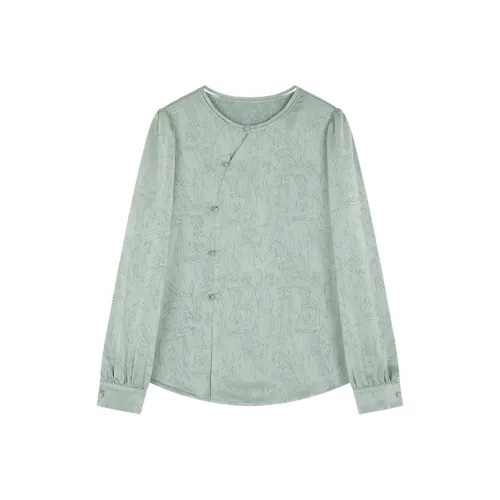 Mo Han Yi Mei Рубашка Женская Мятно-Зеленая