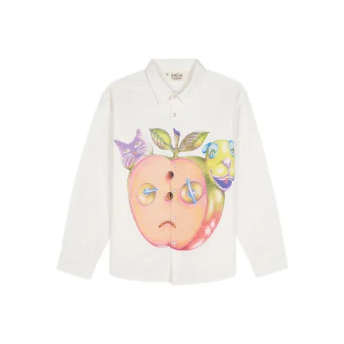 Brain Dead GASPAR BAD APPLE Длинный рукав Пуговица Вверх Рубашка Женская Белая