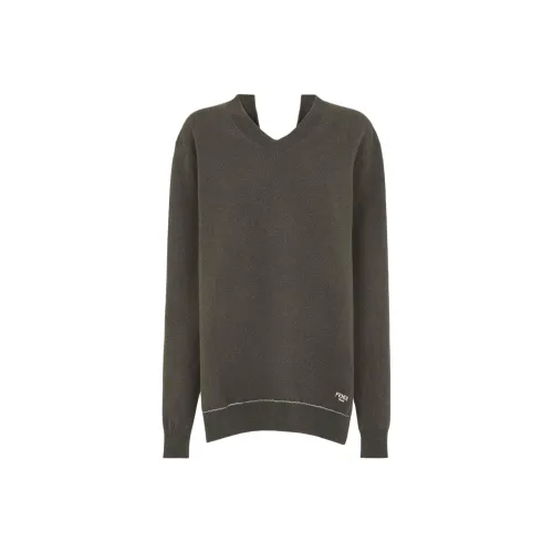 FENDI FW24 Кашемир Свитер Женский Зеленый