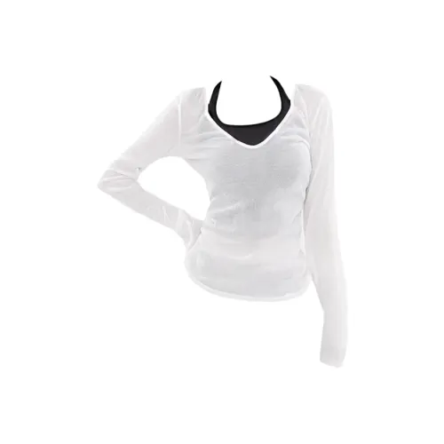 TLXT Белый COVER UP+Черный Майка [Двухкомпонентный комплект] Женские топы