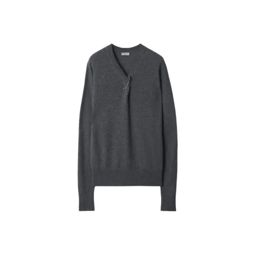 Burberry FW24 Кашемировый свитер женский угольно-серый