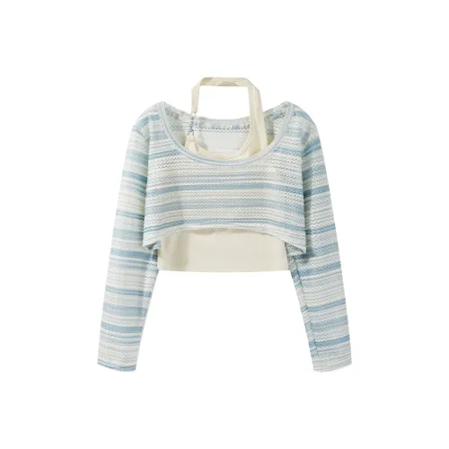 Mu Qingqing Топ на бретелях Женский Синий