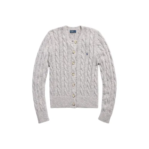 Polo Ralph Lauren CABLE KNIT Rug Хлопок Кардиган Трикотаж Женский Серый