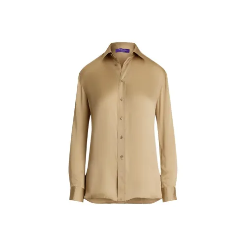 Ralph Lauren Collection SS25 Рубашка Женская Коричнево-Желтая