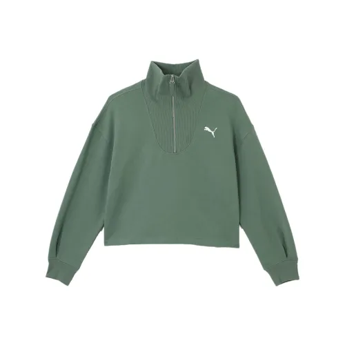 PUMA HER Толстовка Женская Светло-Зеленая Серая