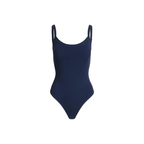 SKIMS Хлопок Джерси Scoop Шея Комбинезон Женские Темно-синий Морской синий