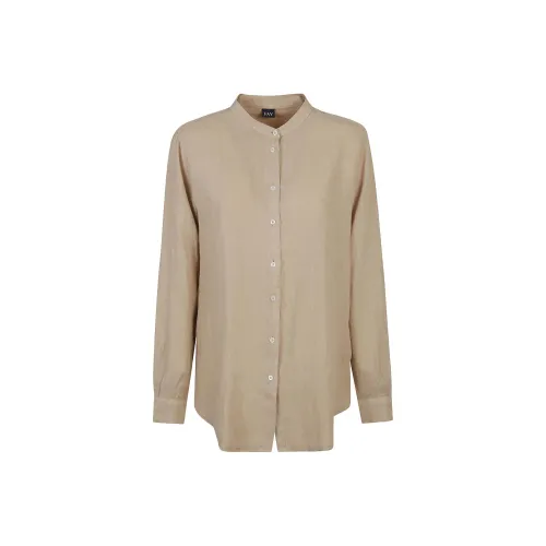 Fay Рубашка из льна в технике Garment Dyed женская светлый цвет янтаря