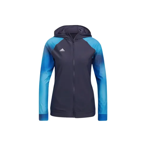 Adidas Long Sleeve Rash Guard Куртки Пальто Женские Сине-белый