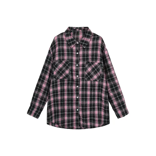 TUSHIFEI Рубашка Женская Черная Розовая