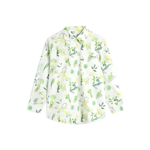 LINING Chinese Culture Series Рубашка Женская Белая Подкладочная ткань С принтом