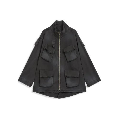 OPEN YY Карман для рабочей одежды Field Куртка Куртки Пальто Унисекс Уголь Угольно-серый