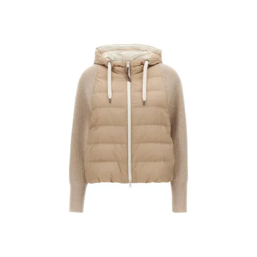 BRUNELLO CUCINELLI Экрю Женские Пуховики
