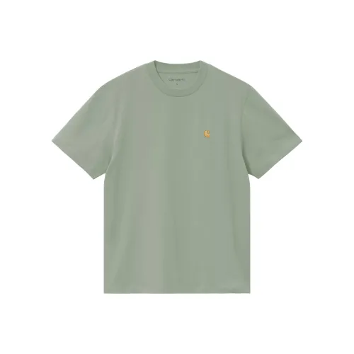 Carhartt WIP W' S SChase Рукав с оборванным плечом T-рубашка Женская Матовый зеленый Золотой