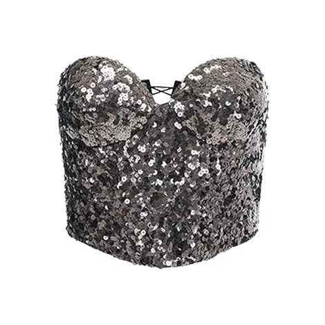 AS DALIO Без бретелей Топ Женская Серебряная