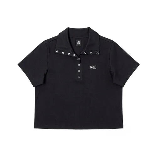 Ли совместный бренд модель SS25 ПОЛО Сосна Женские Черный