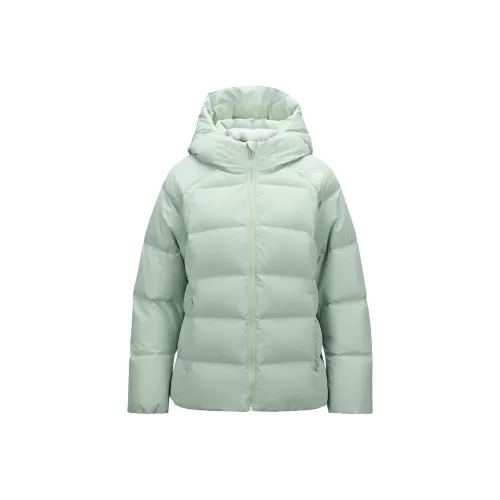 Skechers Пуховик Женские Аква Зеленый Серый
