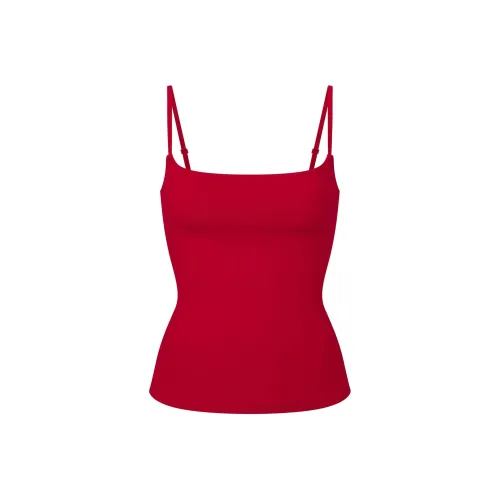 SKIMS Праздничная коллекция FW24 топ CAMI с бретелями из хлопкового трикотажа JERSEY женский клюква клюква