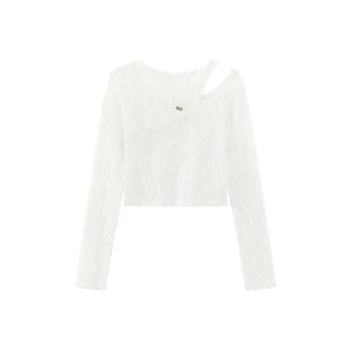 CHUU Кружево Шифон Рубашка Женская