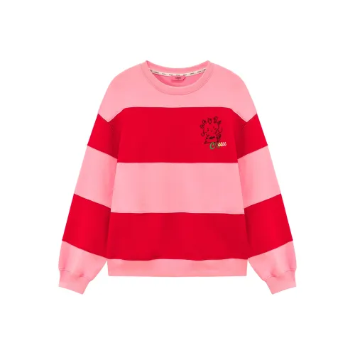 CHUU Red Stripes Women's Sweatshirts CHUU Красные Полосы Женские Свитшоты