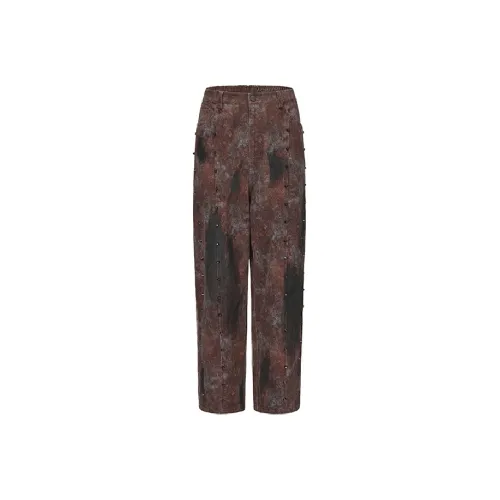 VANN VALRENCÉ Джинсы Унисекс Ржаво-красный