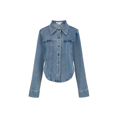 URBAN REVIVO Рубашка Женская Синяя