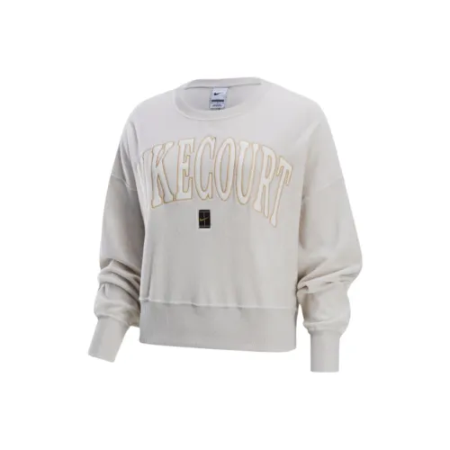 Nike COURT HERITAGE Толстовка Женская Металлический Золотой Экрю