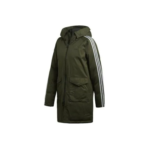 adidas originals Армейский зеленый Женские пуховики