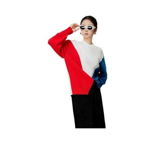 Weekly Трикотаж Женский Красный Синий Пэчворк