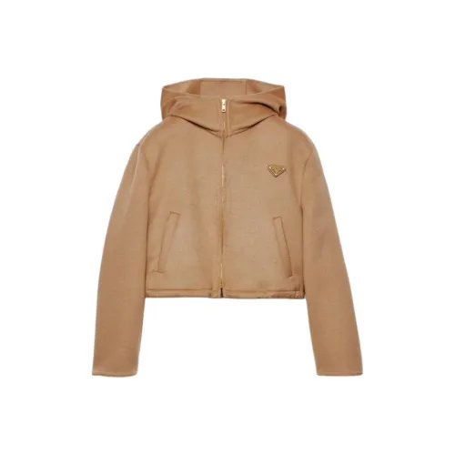 PRADA FW24 Куртки и пальто Женские Верблюжий коричневый