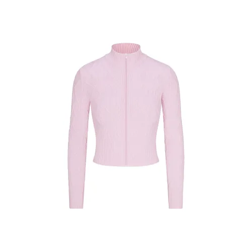 SKIMS FW24 WINTER WARM Коллекция Свитер KNIT ZIP UP Трикотаж Женские Детский розовый Светло-розовый