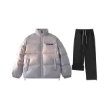 Комплект одежды (Светло-фиолетовый топ + Черные штаны с флисовой подкладкой)