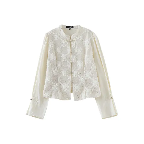 OUNIXUE Абрикос Женские Рубашки