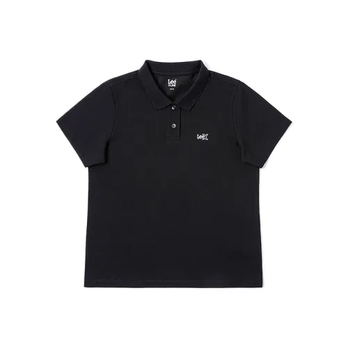 Lee совместный бренд модель SS25 Поло Женское Черное