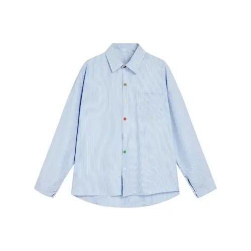 COVT Синяя Полосатая Рубашка Женские Рубашки