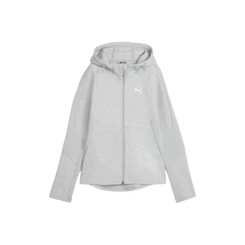 PUMA EVOSTRIPE Женская толстовка Full Zip Hoodie серого цвета