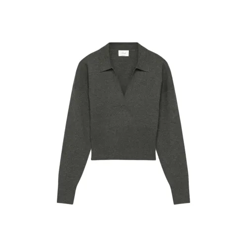 ARITZIA WILFRED Ginny POLO Sweater Polo Women's Heather Charcoal Phoebe Junnet Charcoal
