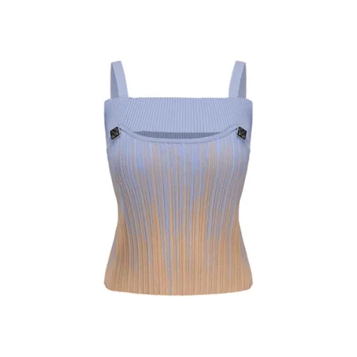 GIMING Топ на бретелях Женский Синий+Кофейный