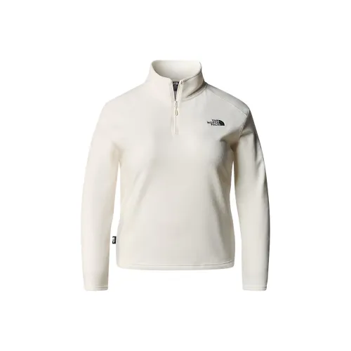 THE NORTH FACE Большой размер GLACIER Укороченный 1 4 ZIP Флис Одежда Женская Белая
