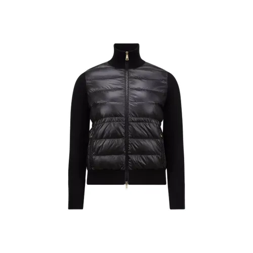 Moncler Padded Corduroy Collection Утепленный Шерсть ZIP UP Кардиган Пуховик Женские Черный