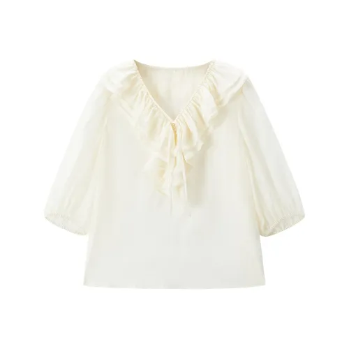 LEDIN Шифон Рубашка Женская Mist Белый В наличии