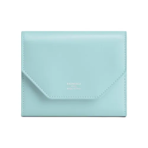 Balenciaga Гладкая Телячья Кожа Кошелек Женские Морозный Синий