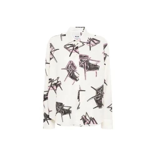 MSGM Светло-бежевые Женские Рубашки