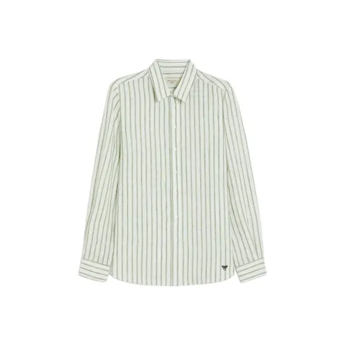 WEEKEND MaxMara Josef Коллекция Полосатая льняная рубашка женская зеленая